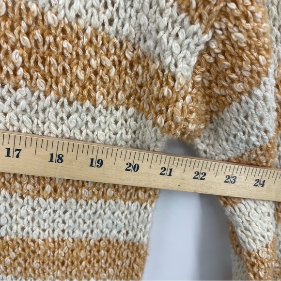 NWT Madewell Baez Pullover Sweater Loose Open Knit Stripe Orange Womens M - Picture 4 of 8